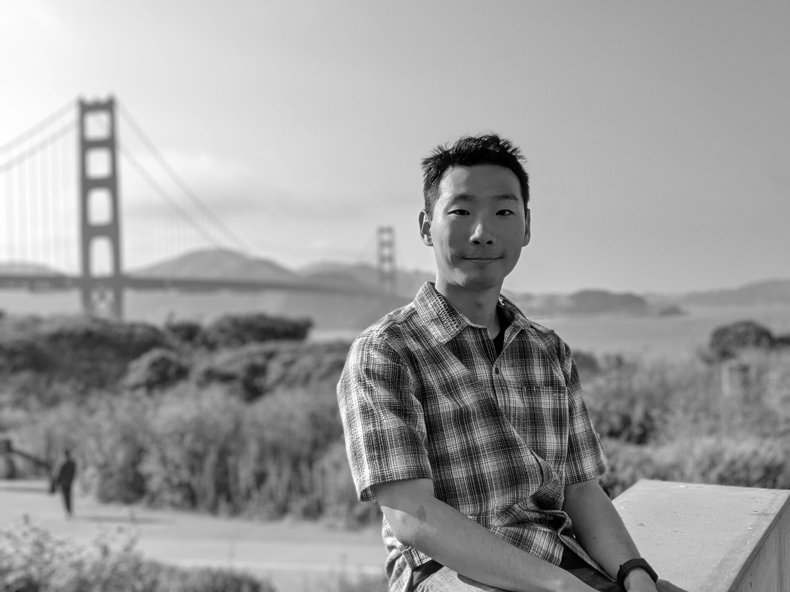 Portrait in front of the Golden Gate Bridge.